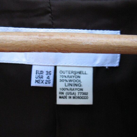 NWOT Zara Brown Wool Blend Jacket - Picture 5 of 8